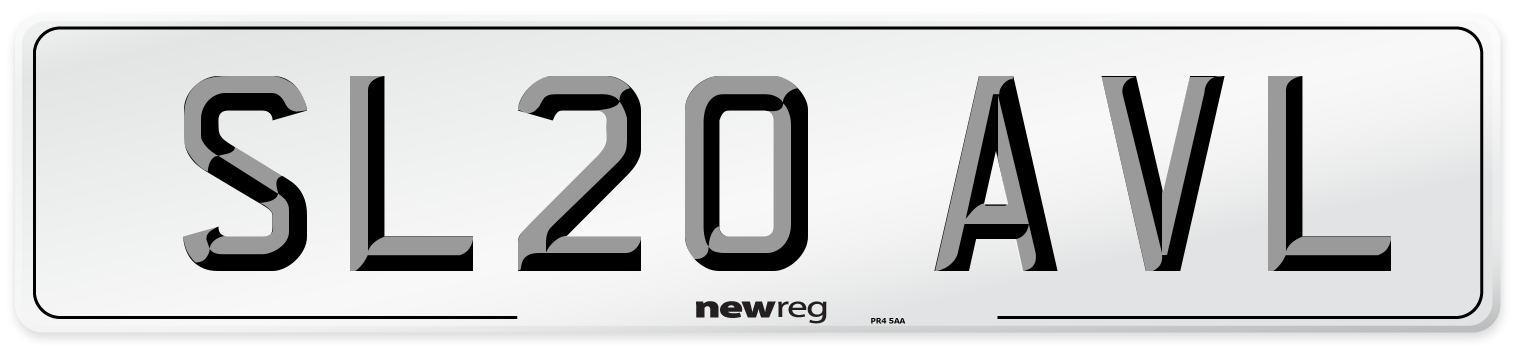 SL20 AVL Number Plate from New Reg